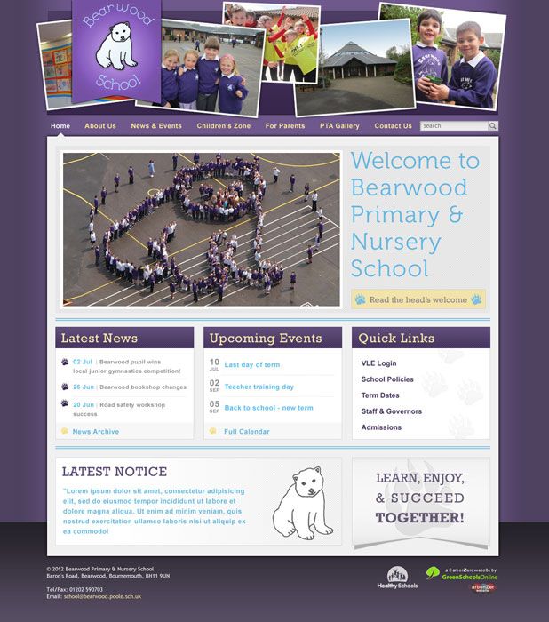 Bearwood Primary Schol website
