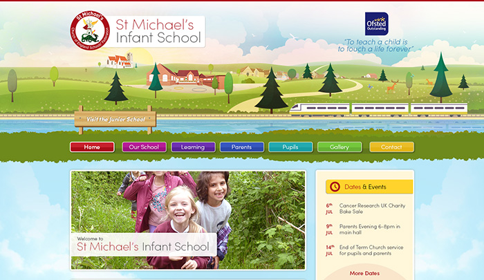 St Michaels illustration website design