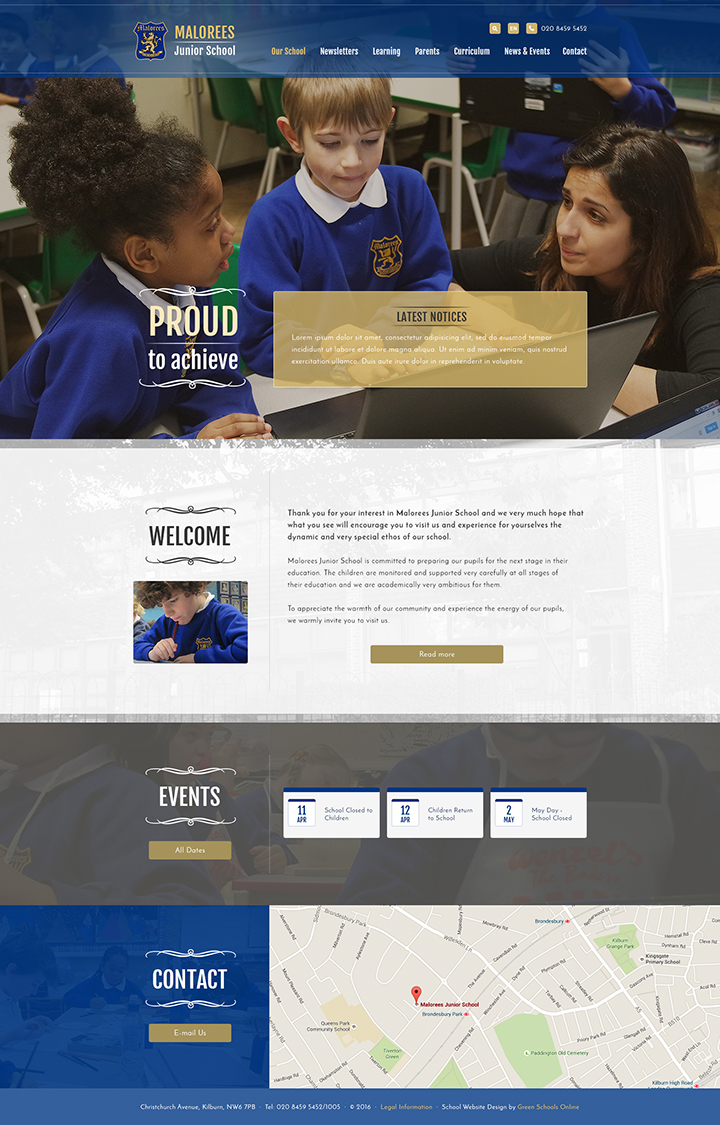 Malorees Junior Website Design