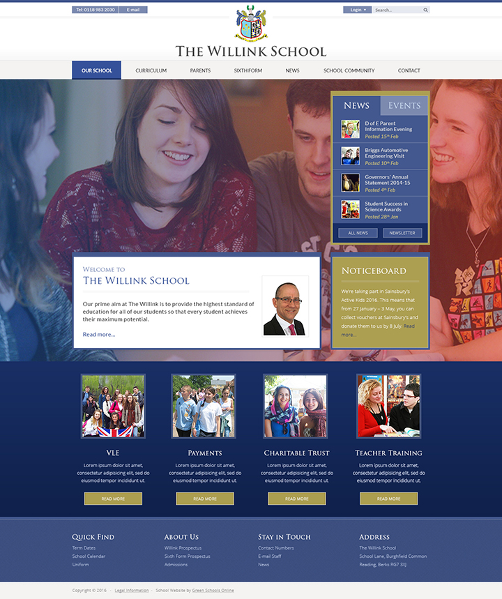 The Willink School Website Design